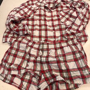 Auden Red and White Plaid Kids Pajama Set